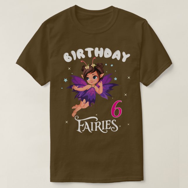 Camiseta Kids Fairy Birthday Party 6 años Fairy Birthd (Diseño del anverso)