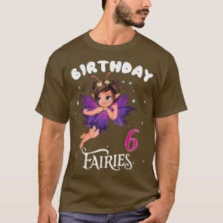 Camiseta Kids Fairy Birthday Party 6 años Fairy Birthd