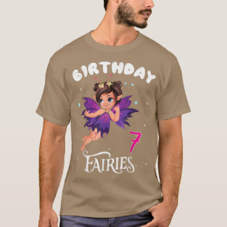 Camiseta Kids Fairy Birthday Party 7 años Fairy Birthd