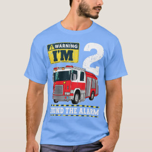 Camiseta Kids Fire Truck 2 Year Old Firefighter 2nd Birthda