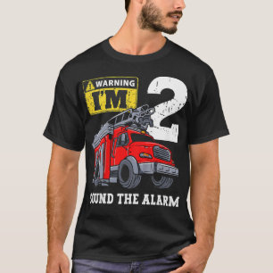 Camiseta Kids Fire Truck 2 Year Old Firefighter 2nd Birthda