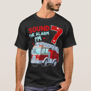 Camiseta Kids Fire Truck 7 Year Old Firefighter 7th Birthda