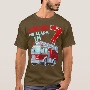 Camiseta Kids Fire Truck 7 Year Old Firefighter 7th Birthda