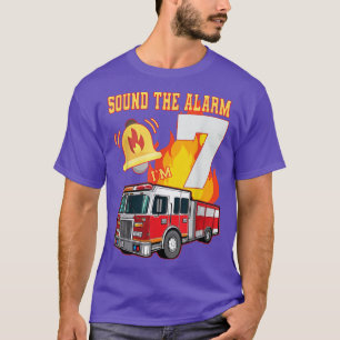 Camiseta Kids Fire Truck 7th Birthday Boy Firefighter 7 Yea
