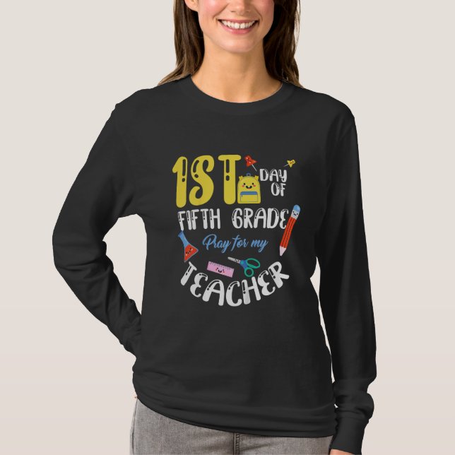 Camiseta Kids First 1st Day of Fifth 5th Grade Student Back (Anverso)