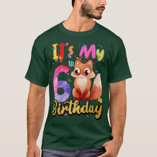 Camiseta Kids Fo 6th Birthday 6 Years Old Fo Birthday Premi