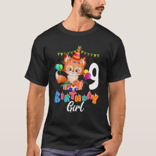 Camiseta Kids Fox 9Th Birthday I'm Nine 9 Years Old Boys Gi