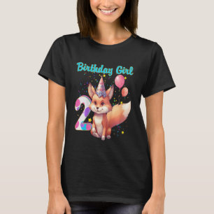 Camiseta Kids Fox Animal 2º Chica de cumpleaños Fox Bday 2 