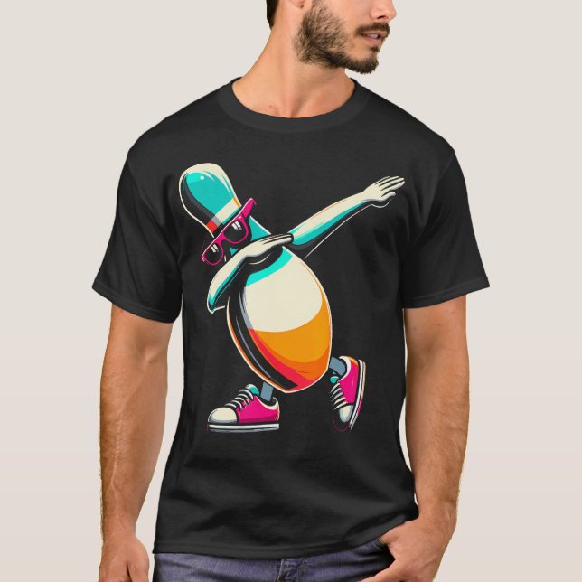 Camiseta Kids Funny Bowling Tee Bowling Pin Dabbing Dab Bow (Anverso)