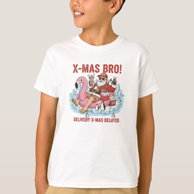 Camiseta Kids Funny Bro Santa Delivery Delayed Christmas T- (Anverso)