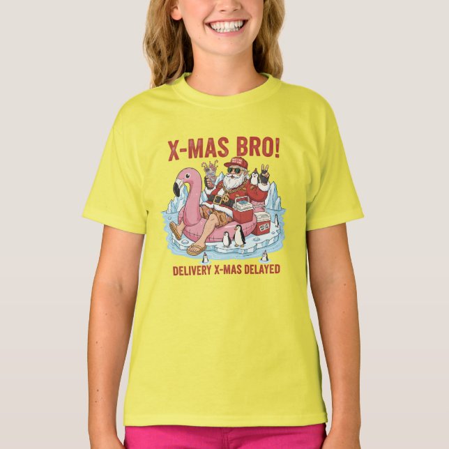 Camiseta Kids Funny X-Mas Bro Delivery Delayed Christmas Te (Anverso)