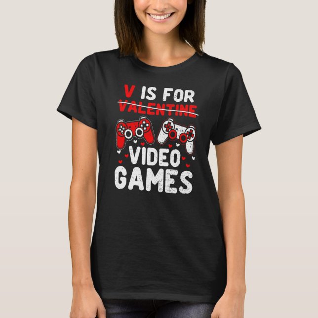 Camiseta Kids Gamer V Es Para Videojuegos El día de San Val (Anverso)