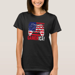 Camiseta Kids Gamerica Video Game 4 Of July Bandera Estadou