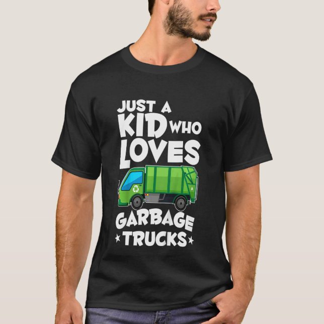 Camiseta Kids Garbage Day Boys Just A Kid Who Loves Garbage (Anverso)