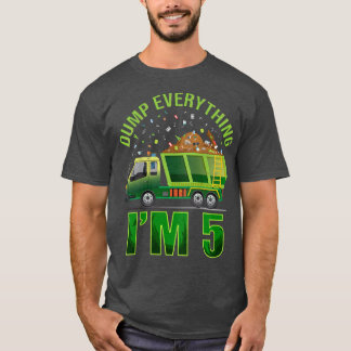 Camiseta Kids Garbage Truck Dump Everything I'm 5 Garbage T