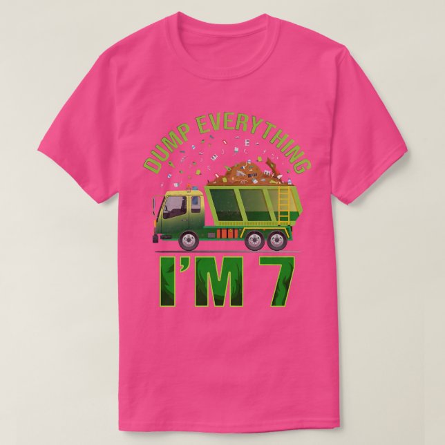 Camiseta Kids Garbage Truck Dump Everything I'm 7 Garbage T (Diseño del anverso)