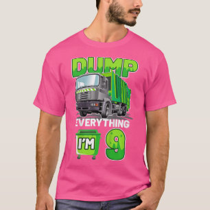 Camiseta Kids Garbage Truck Dump Everything I'm 9 Garbage T