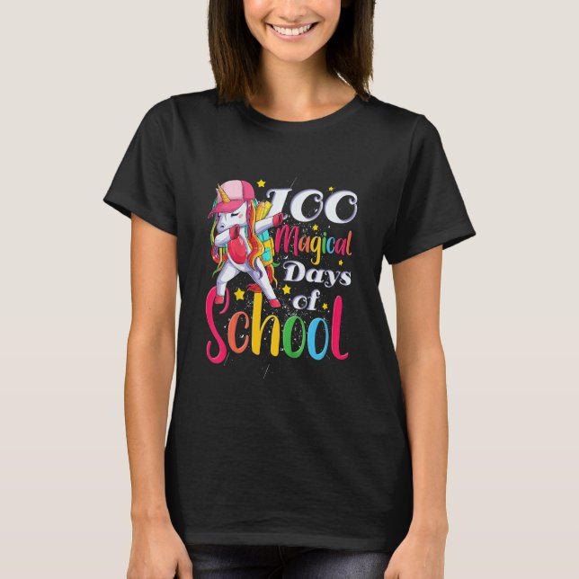 Camiseta Kids Girls 100 Magical Days Of School First Grader (Anverso)