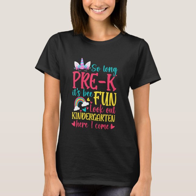 Camiseta Kids Girls Kindergarten Here I Come Pre K Graduati (Anverso)