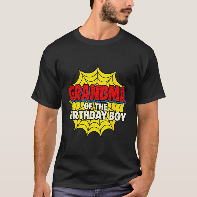 Camiseta Kids Grandma Of The Birthday Boy Sder Theme Party  (Anverso)