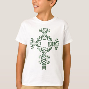 Camiseta Kids Green Irish Celtic Cross Hoodie Sweatshirt