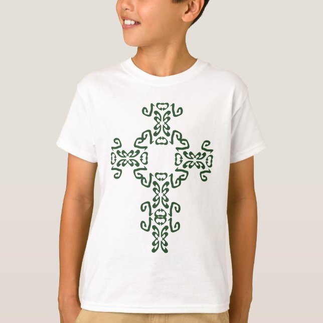 Camiseta Kids Green Irish Celtic Cross Hoodie Sweatshirt (Anverso)