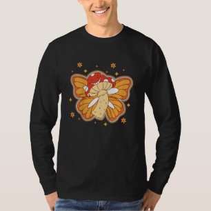 Camiseta Kids Groovy Hippie Vibes Mushroom Butterfly Peace