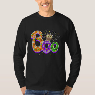 Camiseta Kids Halloween Boo Owl With Spider Bat Pumpkin Boy