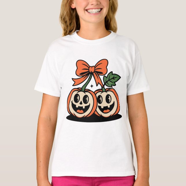 Camiseta Kids Halloween Pumpkin Duo T-Shirt (Anverso)