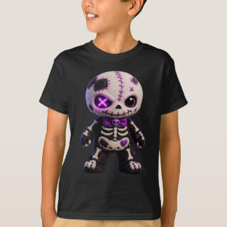 Camiseta Kids' Halloween T-Shirt Skully Kawaii Skeleton