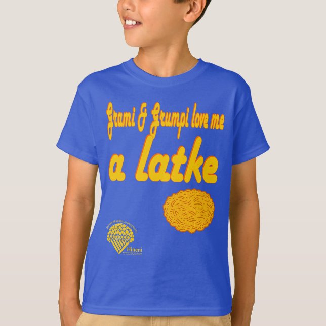 Camiseta Kids' Hanukkah Shirt - "Grami & Grumpi love me..." (Anverso)
