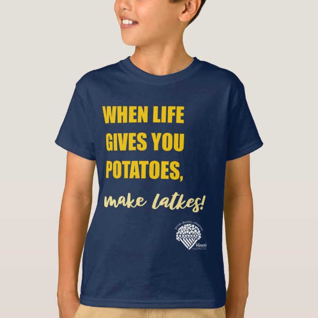 Camiseta Kids' Hanukkah Shirt - "Make latkes" (Anverso)