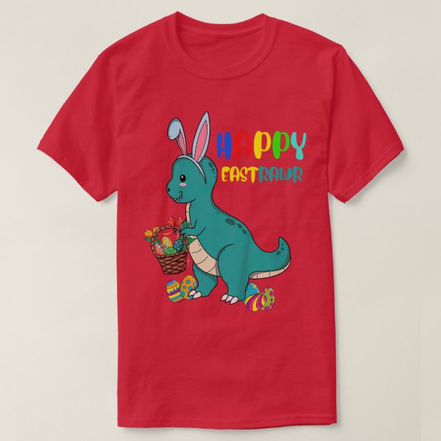 Camiseta Kids Happy Eastrawr Tre Easter Bunny Egg Funny Cut (Diseño del anverso)
