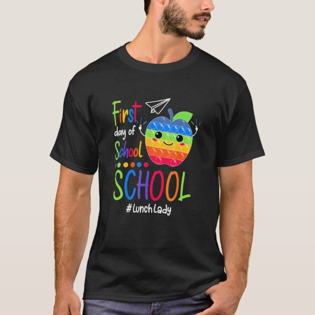 Camiseta Kids Happy First Day Of School Lunch Lady Pop It (Anverso)