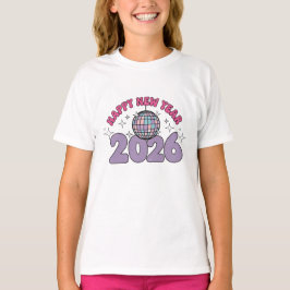 Camiseta Kids Happy New Year 2026 Groovy T-Shirt