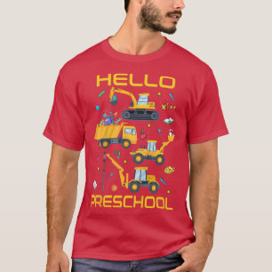 Camiseta Kids Hello Preschool Retro Truck Construcktion Tod