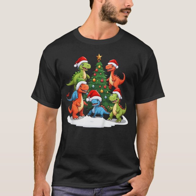 Camiseta Kids Holiday Dinosaur Adventure, Kid's Christmas (Anverso)