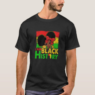 Camiseta Kids I Am Black History Girls Little Melanin Queen