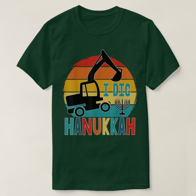 Camiseta Kids I Dig Hanukkah Ecavator Construction Toddler  (Diseño del anverso)