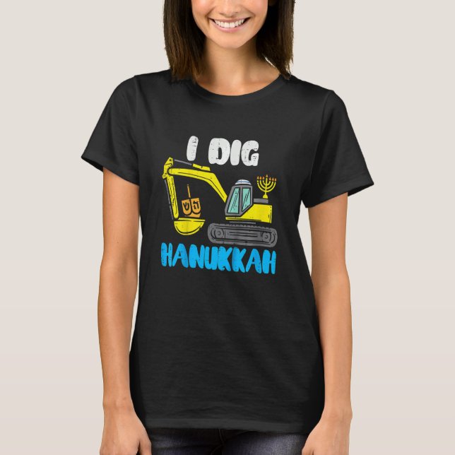 Camiseta Kids I Dig Hanukkah Excavator Construction Toddler (Anverso)