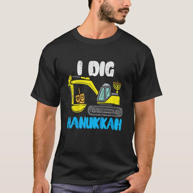 Camiseta Kids I Dig Hanukkah Excavator Construction Toddler (Anverso)