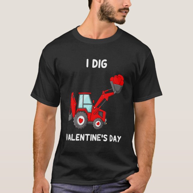 Camiseta Kids I Dig Valentines Day Hearts Tractor Funny Tod (Anverso)