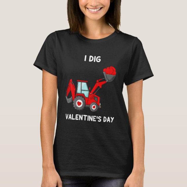 Camiseta Kids I Dig Valentines Day Hearts Tractor Funny Tod (Anverso)