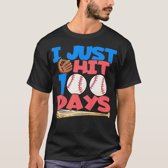 Camiseta Kids I just hit 100 Days  100 Day of School Baseba (Anverso)