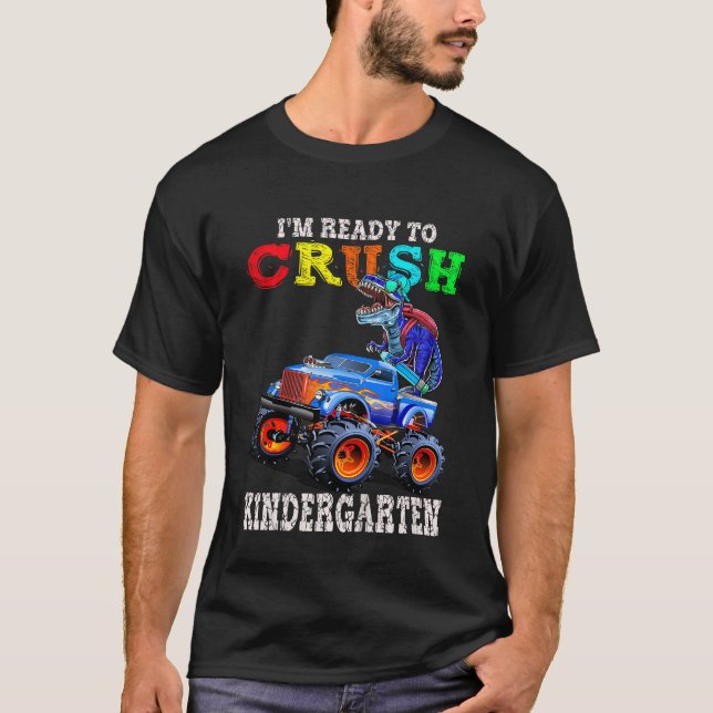 Camiseta Kids I m Ready To Crush Kindergarten Monster Truck (Anverso)