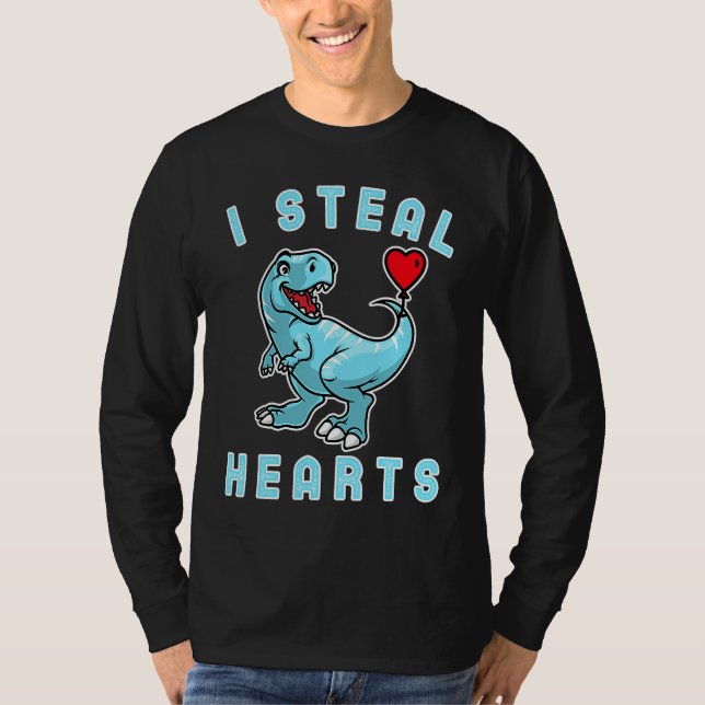 Camiseta Kids I Steal Hearts Trex Dino Cute Baby Boy Valent (Anverso)