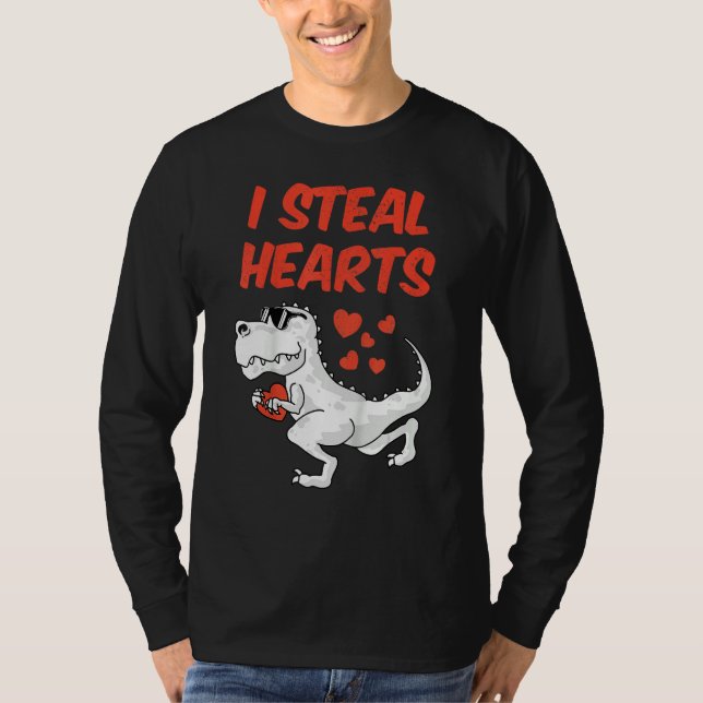 Camiseta Kids I Steal Hearts Valentine's Day Toddler Dinosa (Anverso)