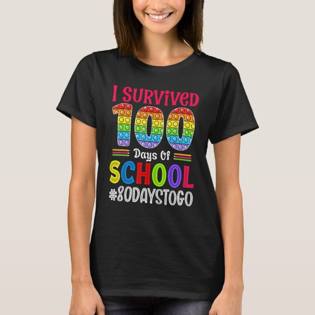 Camiseta Kids I Survived 100 Days of School Child Happy 100 (Anverso)