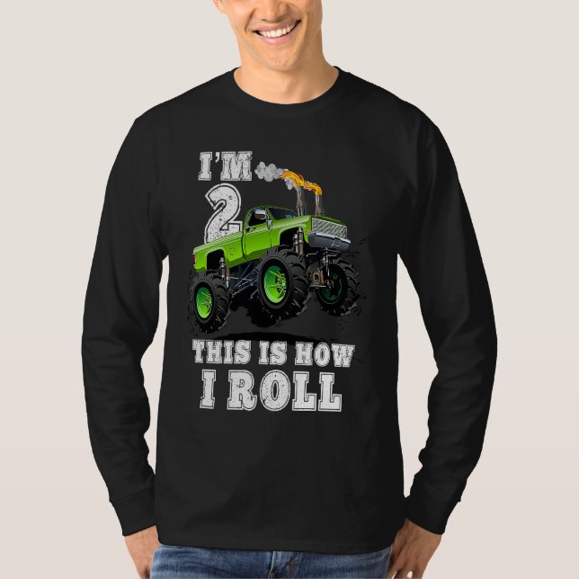 Camiseta Kids I'm 2 This Is How I Roll Monster Truck (Anverso)