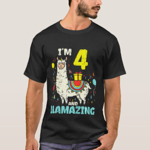 Camiseta Kids Im 4 Llamazing Llama Cute Alpaca Animal 4B